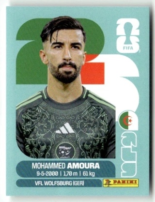 ALG20 Mohammed Amoura Algeria Base Naklejki FIFA World Cup 2026 Panini