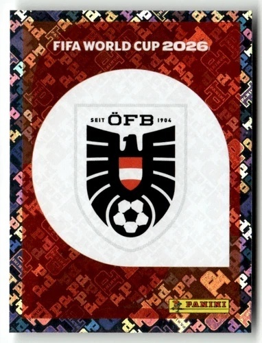 AUT1 Emblem Austria foil Naklejki FIFA World Cup 2026 Panini