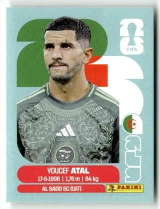 ALG4 Youcef Atal Algeria Base Naklejki FIFA World Cup 2026 Panini