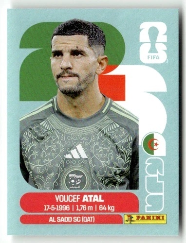 ALG4 Youcef Atal Algeria Base Naklejki FIFA World Cup 2026 Panini