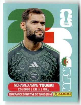 ALG6 Mohamed Amine Tougai Algeria Base Naklejki FIFA World Cup 2026 Panini