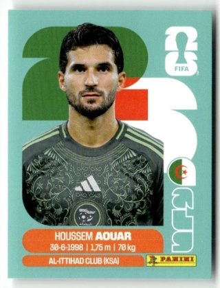 ALG9 Houssem Aquar Algeria Base Naklejki FIFA World Cup 2026 Panini