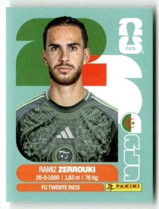 ALG11 Ramiz Zerrouki Algeria Base Naklejki FIFA World Cup 2026 Panini
