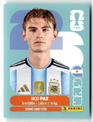 ARG14 Nico Paz Argentyna Base Naklejki FIFA World Cup 2026 Panini