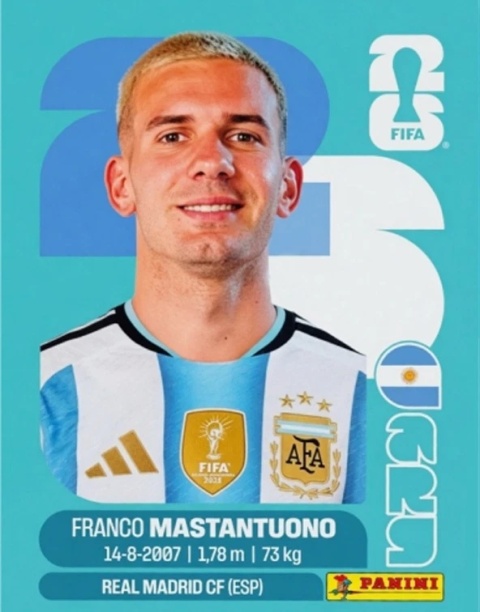 ARG15 Franco Mastantuono Argentyna Base Naklejki FIFA World Cup 2026 Panini