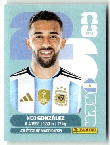 ARG16 Nico Gonzalez Argentyna Base Naklejki FIFA World Cup 2026 Panini