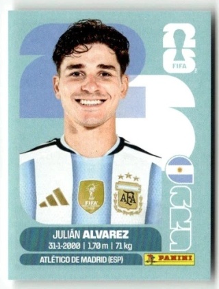 ARG19 Julian Alvarez Argentyna Base Naklejki FIFA World Cup 2026 Panini