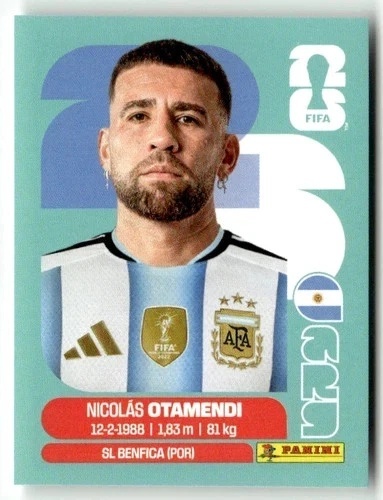 ARG5 Nicolas Otamendi Argentyna Base Naklejki FIFA World Cup 2026 Panini