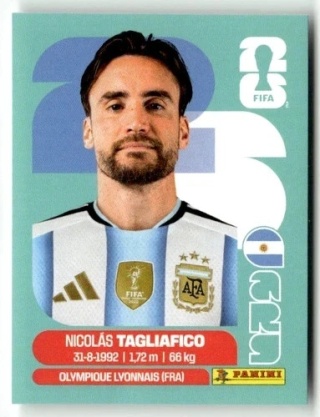 ARG6 Nicolas Tagliafico Argentyna Base Naklejki FIFA World Cup 2026 Panini