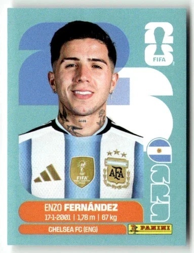 ARG8 Enzo Fernandez Argentyna Base Naklejki FIFA World Cup 2026 Panini