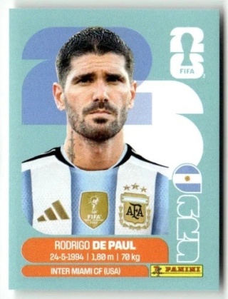 ARG10 Rodrigo De Paul Argentyna Base Naklejki FIFA World Cup 2026 Panini