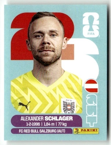 AUT2 Alexander Schlager Austria Base Naklejki FIFA World Cup 2026 Panini