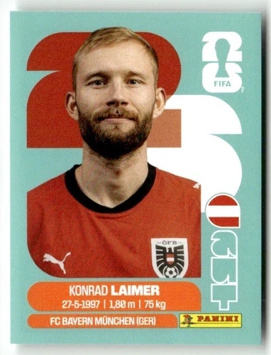 AUT12 Konrad Laimer Austria Base Naklejki FIFA World Cup 2026 Panini