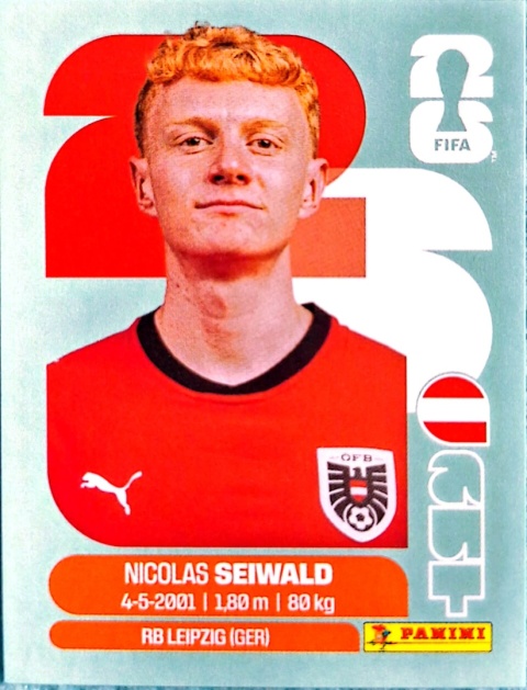 AUT15 Nicolas Seiwald Austria Base Naklejki FIFA World Cup 2026 Panini