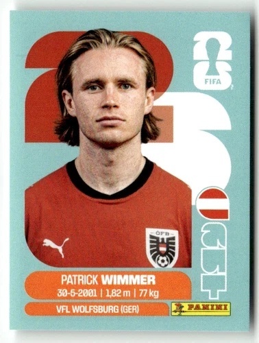 AUT17 Patrick Wimmer Austria Base Naklejki FIFA World Cup 2026 Panini