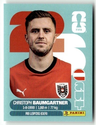 AUT18 Christoph Baumgartner Austria Base Naklejki FIFA World Cup 2026 Panini