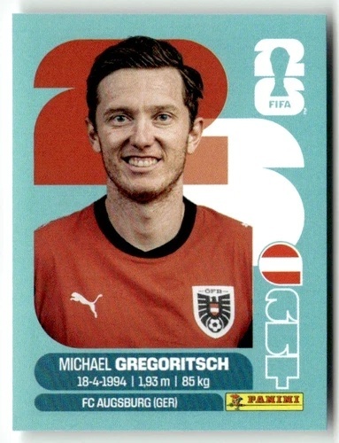 AUT19 Michael Gregoritsch Austria Base Naklejki FIFA World Cup 2026 Panini