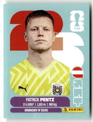 AUT3 Patrick Pentz Austria Base Naklejki FIFA World Cup 2026 Panini