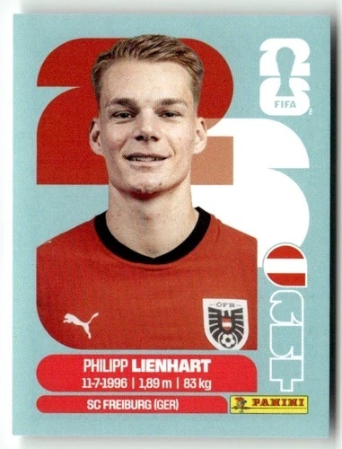 AUT6 Philipp Lienhart Austria Base Naklejki FIFA World Cup 2026 Panini