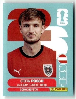 AUT7 Stefan Posch Austria Base Naklejki FIFA World Cup 2026 Panini