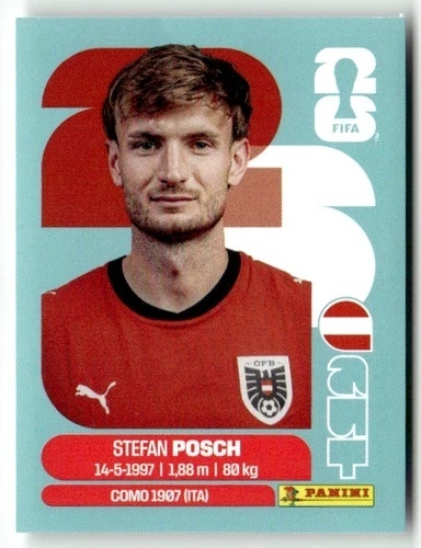 AUT7 Stefan Posch Austria Base Naklejki FIFA World Cup 2026 Panini