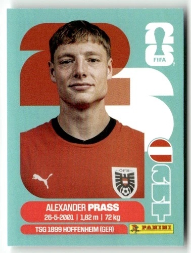AUT9 Alexander Prass Austria Base Naklejki FIFA World Cup 2026 Panini