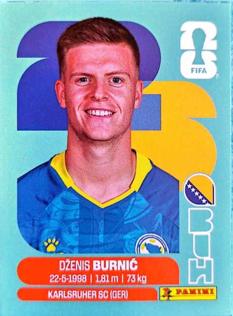BIH14 Dzenis Burnic Bośnia i Hercegowina Base Naklejki FIFA World Cup 2026 Panini