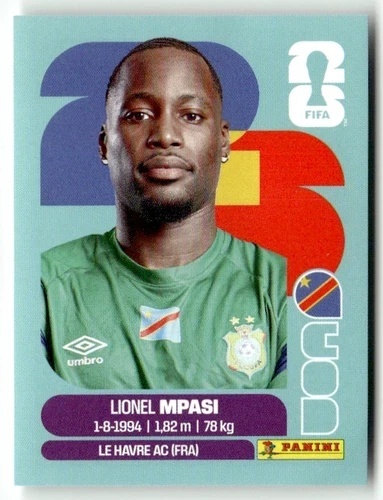 COD2 Lionel Mpasi Kongo Base Naklejki FIFA World Cup 2026 Panini