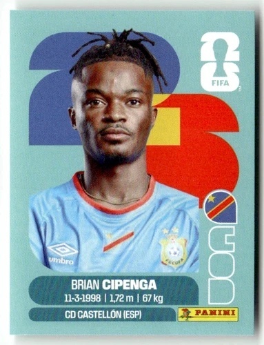 COD17 Brian Cipenga Kongo Base Naklejki FIFA World Cup 2026 Panini