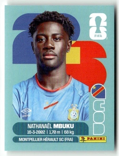 COD20 Nathanaël Mbuku Kongo Base Naklejki FIFA World Cup 2026 Panini