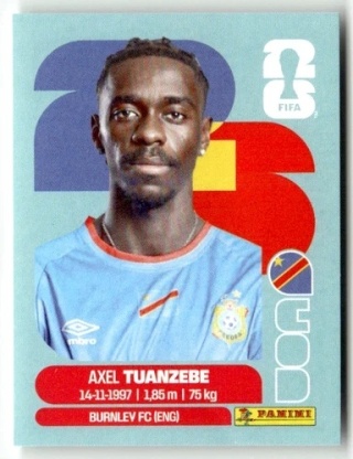 COD4 Axel Tuanzebe Kongo Base Naklejki FIFA World Cup 2026 Panini