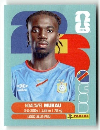 COD9 Ngal'ayel Mukau Kongo Base Naklejki FIFA World Cup 2026 Panini