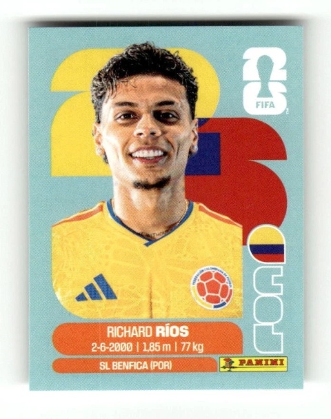 COL12 Richard Rios Kolombia Base Naklejki FIFA World Cup 2026 Panini