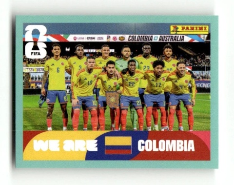COL13 Team Photo Kolombia Base Naklejki FIFA World Cup 2026 Panini