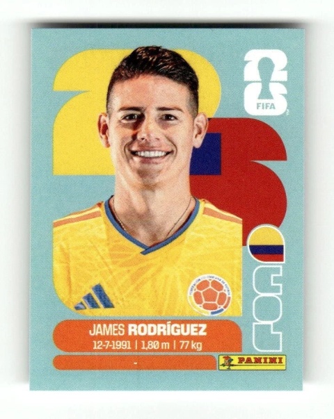 COL14 James Rodriguez Kolombia Base Naklejki FIFA World Cup 2026 Panini