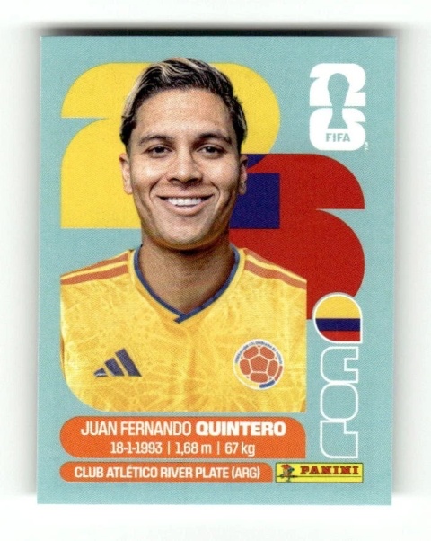 COL15 Juan Fernando Quintero Kolombia Base Naklejki FIFA World Cup 2026 Panini
