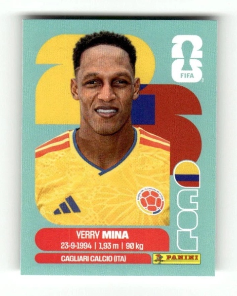 COL5 Yerry Mina Kolombia Base Naklejki FIFA World Cup 2026 Panini