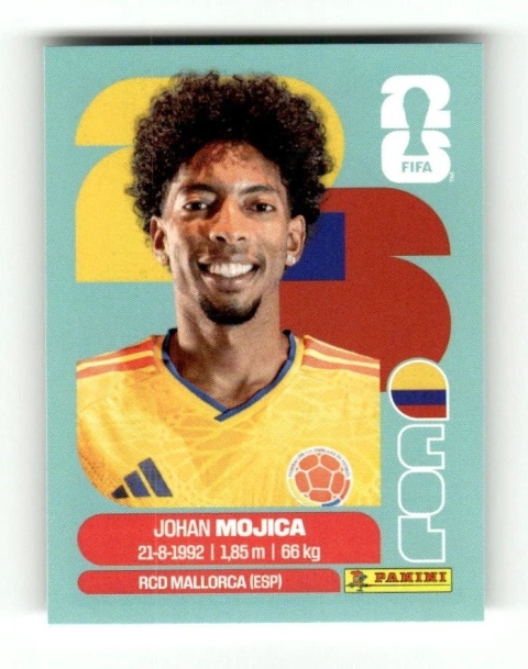 COL7 Johan Mojica Kolombia Base Naklejki FIFA World Cup 2026 Panini