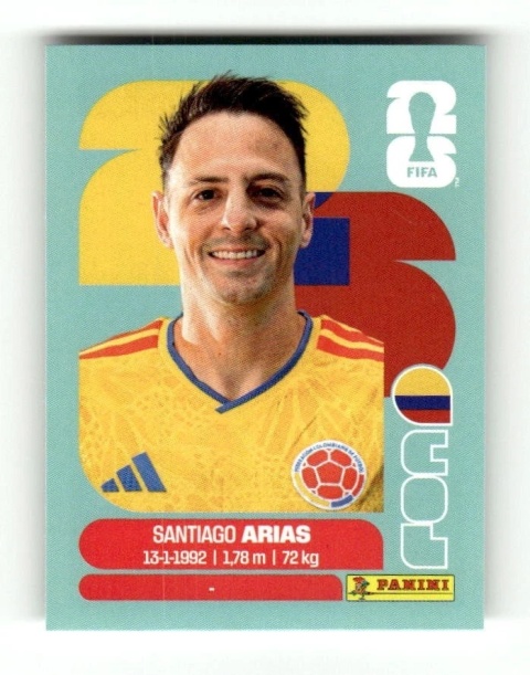 COL9 Santiago Arias Kolombia Base Naklejki FIFA World Cup 2026 Panini