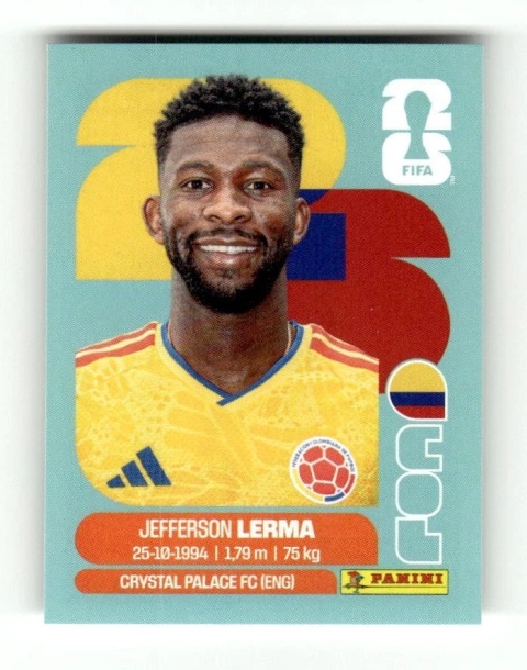 COL10 Jefferson Lerma Kolombia Base Naklejki FIFA World Cup 2026 Panini