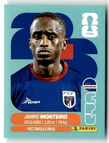 CPV12 Jamiro Monteiro Wyspy Zielonego Przylądka Base Naklejki FIFA World Cup 2026 Panini