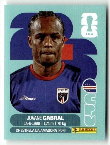 CPV16 Jovane Cabral Wyspy Zielonego Przylądka Base Naklejki FIFA World Cup 2026 Panini