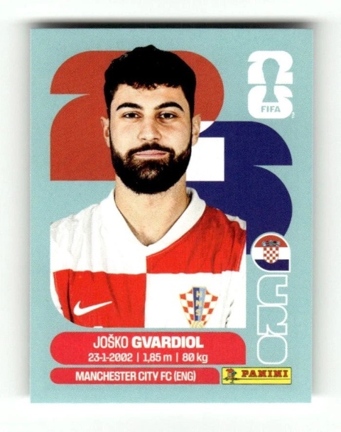CRO4 Josko Gvardiol Chorwacja Base Naklejki FIFA World Cup 2026 Panini