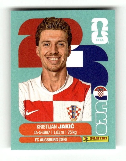 CRO8 Kristijan Jakic Chorwacja Base Naklejki FIFA World Cup 2026 Panini