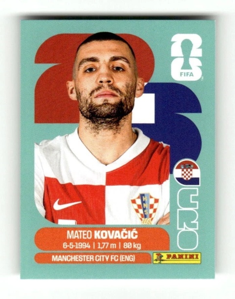 CRO10 Mateo Kovacic Chorwacja Base Naklejki FIFA World Cup 2026 Panini