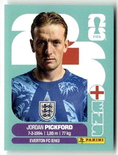 ENG2 Jordan Pickford Anglia Base Naklejki FIFA World Cup 2026 Panini
