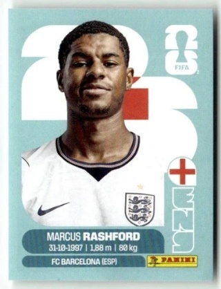 ENG19 Marcus Rashford Anglia Base Naklejki FIFA World Cup 2026 Panini