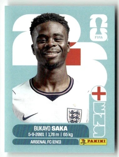 ENG17 Bukayo Saka Anglia Base Naklejki FIFA World Cup 2026 Panini