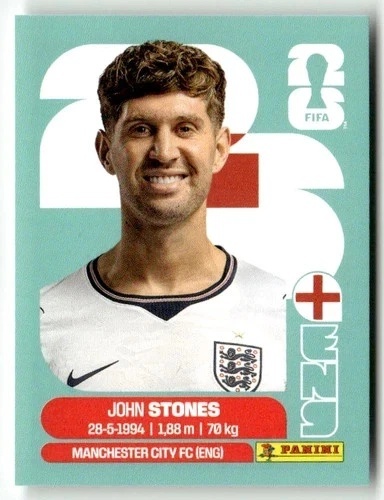 ENG3 John Stones Anglia Base Naklejki FIFA World Cup 2026 Panini