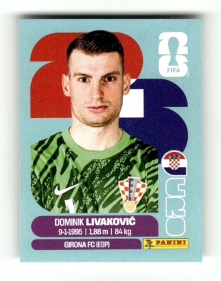 CRO2 Dominik Livaković Chorwacja Base Naklejki FIFA World Cup 2026 Panini